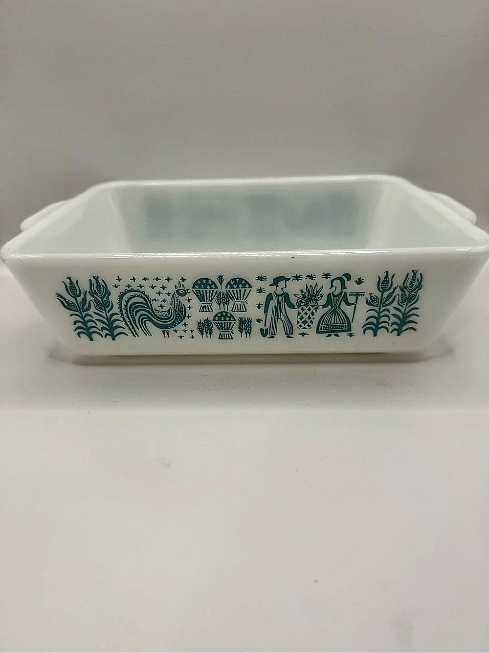 Pyrex Butterprint Square Baking Dish #0503 White & Blue- 1.5 Quart
